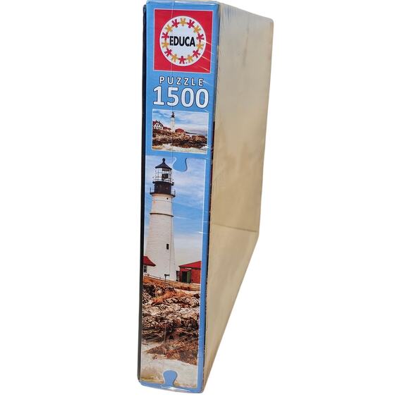Lighthouse on Rocky Shoreline Scene New Sealed 85x60 cm Educa Puzzle 1500 Pieces - Picture 7 of 8